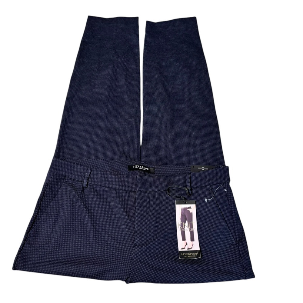 Liverpool Knit Trouser | Straight Leg Trouser Pants In Navy | Sz 14/32 Petite